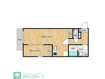 ジーメゾン桶川(1LDK/1階)の間取り写真