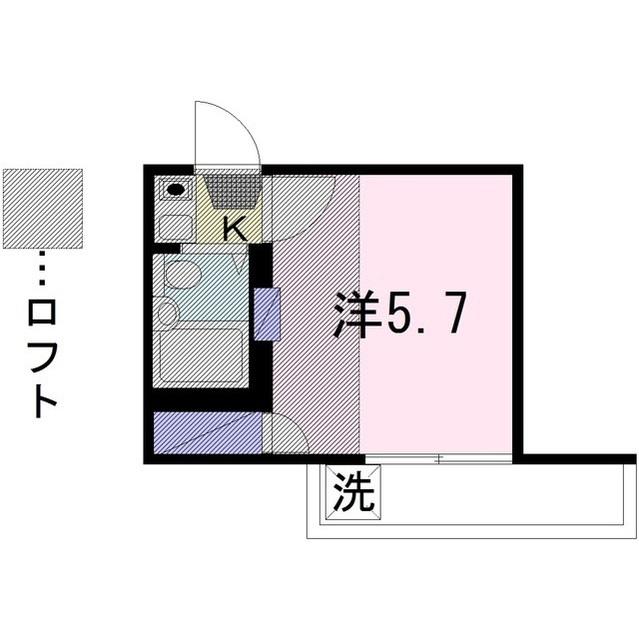 サンクレスト南林間(1K/2階)の間取り写真