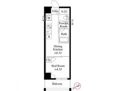 ハーモニーレジデンス新宿(1DK/3階)の間取り写真