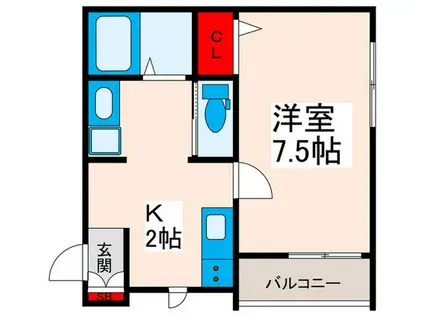 ミッキーハウス三河島(1K/1階)の間取り写真