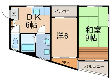 サンネ岡本(2DK/3階)の間取り写真