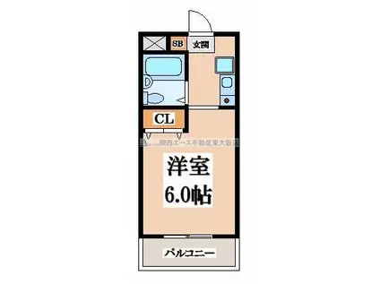 シンプルライフ(1K/3階)の間取り写真