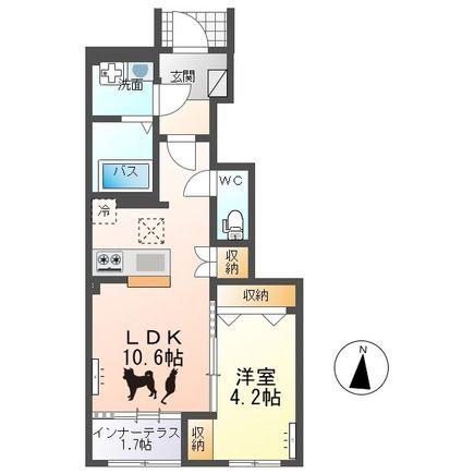 ＪＲ水郡線 上菅谷駅 徒歩13分 2階建 新築(1LDK/1階)の間取り写真