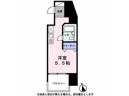 グランディオール白楽(ワンルーム/3階)の間取り写真