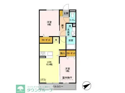 パティーナ(2LDK/2階)の間取り写真