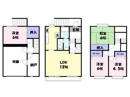 ウッディヴィレッジA棟(4LDK/1階)の間取り写真