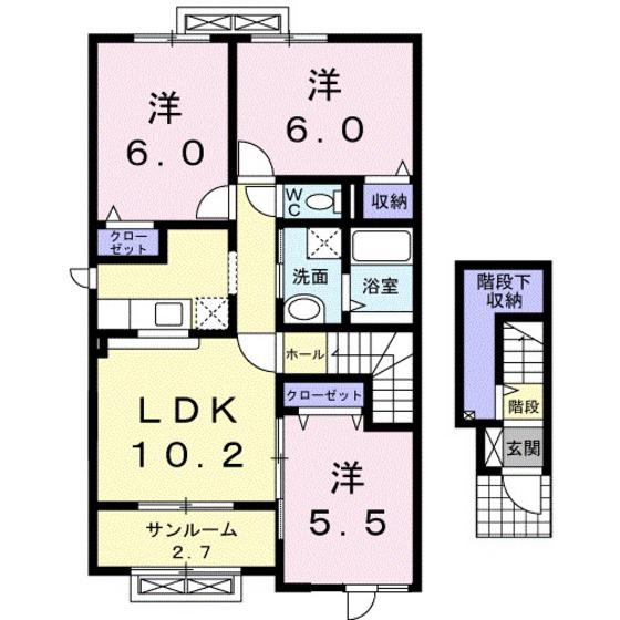 フォルス・ラーマ5(3LDK/2階)の間取り写真