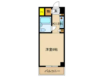 トップ南流山(1K/2階)の間取り写真