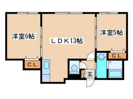 アクセス51(2LDK/3階)の間取り写真
