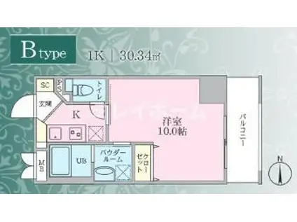 PLUMERIA(1K/3階)の間取り写真