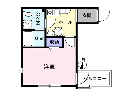 ハウズライフ厚木六番館(1K/1階)の間取り写真