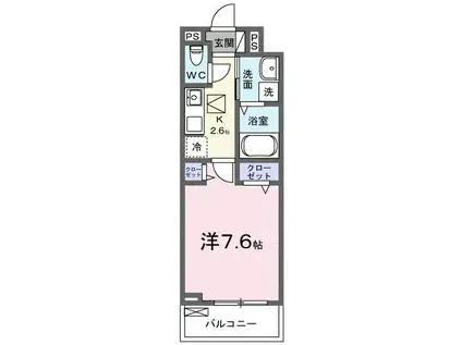 SUMIKAWA(1K/1階)の間取り写真