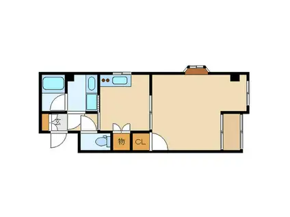 ガーデンコート富山(1K/3階)の間取り写真