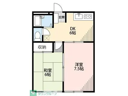 LANDFOREST柏の葉II(2DK/2階)の間取り写真