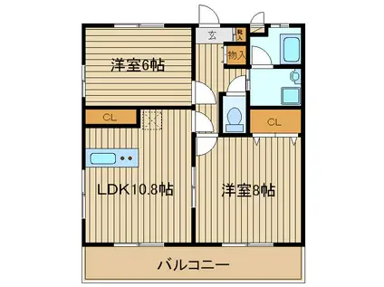 カメリアパレス(2LDK/3階)の間取り写真