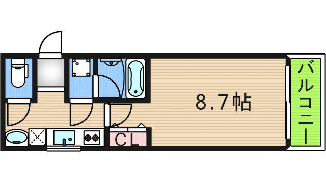 CASA ACE(1K/1階)の間取り写真