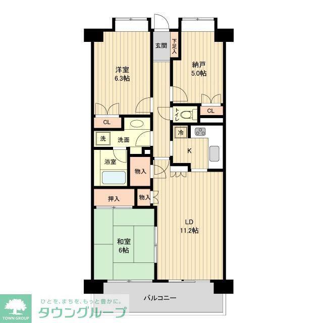 レジディア葛西(3LDK/4階)の間取り写真