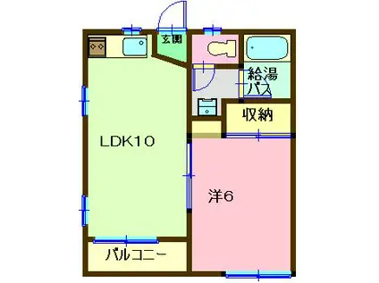 カサボニータ(1DK/1階)の間取り写真