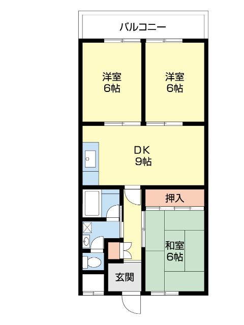 ヤマイチPLAZAシカゴ(3DK/2階)の間取り写真