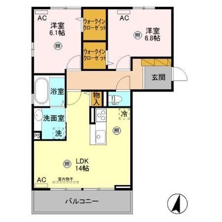 セピエル(2LDK/3階)の間取り写真