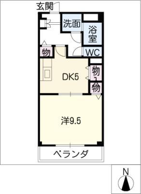 ヘンテブローテ(1DK/4階)の間取り写真