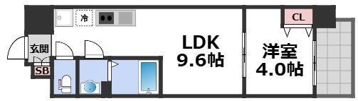 AND TERRACE 文の里(1LDK/7階)の間取り写真