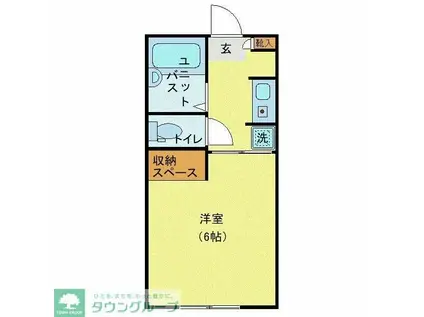 リブレス蕨(1K/1階)の間取り写真