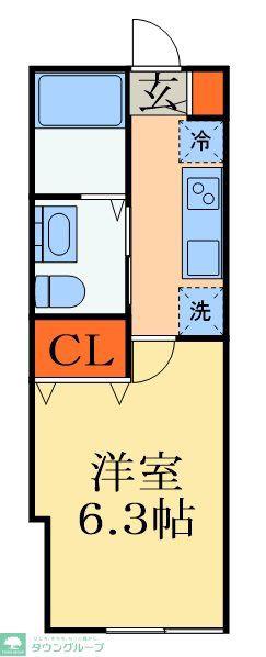 VAU HOUSE蘇我(1K/1階)の間取り写真