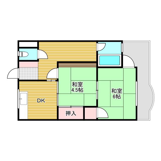 永田マンション(2DK/3階)の間取り写真