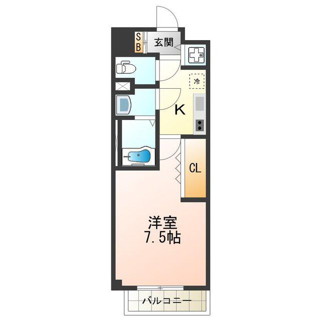 LUXE我孫子(1K/12階)の間取り写真
