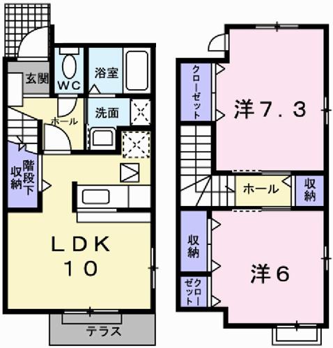 メゾン・オーブI(2LDK/1階)の間取り写真