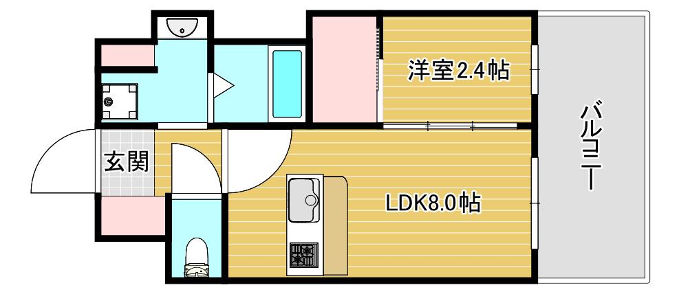 セレニテ難波ミラク壱番館(1LDK/9階)の間取り写真