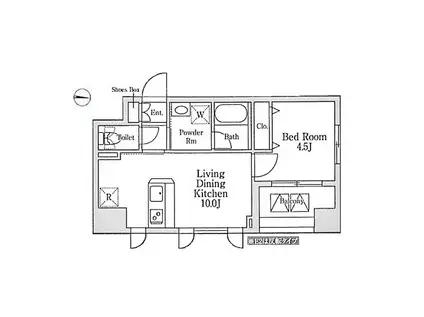 セヴェランス錦糸町(1LDK/2階)の間取り写真