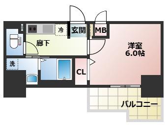 DIMUS新大阪(1K/6階)の間取り写真