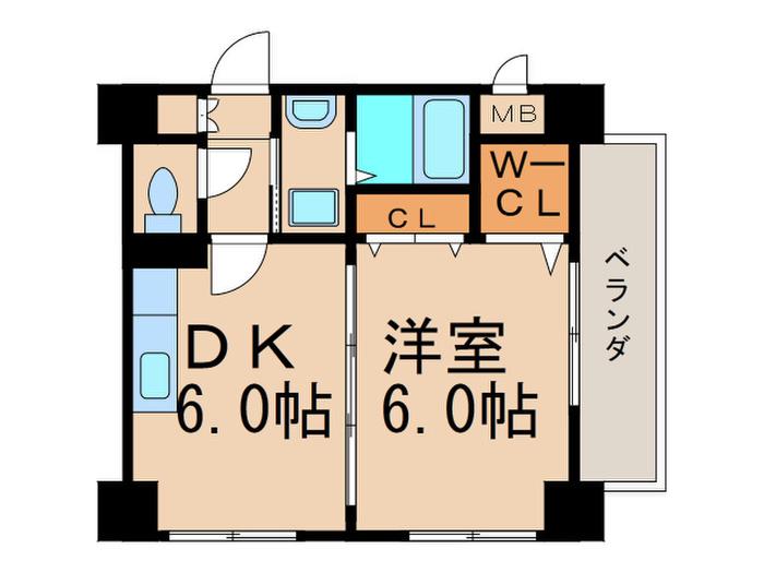 ファインハイム(1DK/2階)の間取り写真