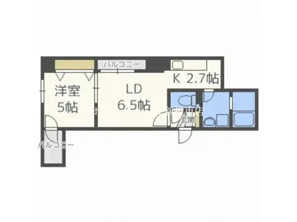 ラクラス札幌北7条(1LDK/2階)の間取り写真