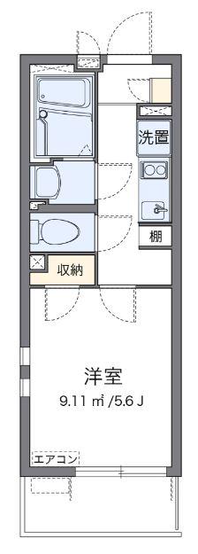 クレイノジャバ石井(1K/3階)の間取り写真