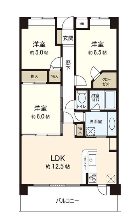 MFPRコート宮町(3LDK/9階)の間取り写真