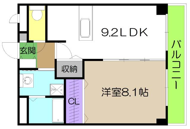 プラテリア・N(1LDK/2階)の間取り写真
