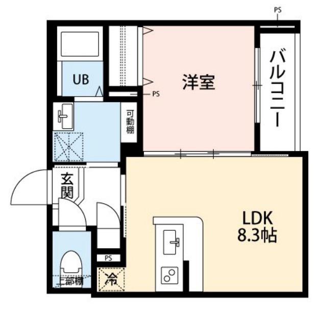 ROBOT HOME 北浦和(1LDK/3階)の間取り写真