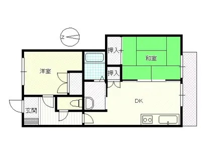 サークレット・ルリ(2DK/2階)の間取り写真