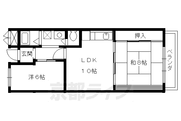 イヌイ星の子ハイツ(2LDK/5階)の間取り写真
