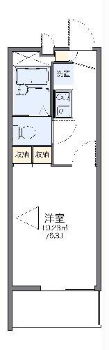 レオパレスヴァーグ浪芳庵(1K/4階)の間取り写真