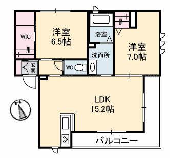 SHAMAISON POIREAU(2LDK/2階)の間取り写真