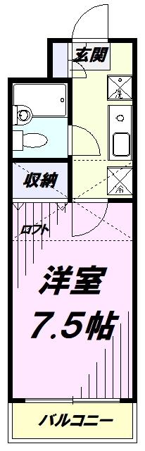 メゾンシャレー(1K/1階)の間取り写真