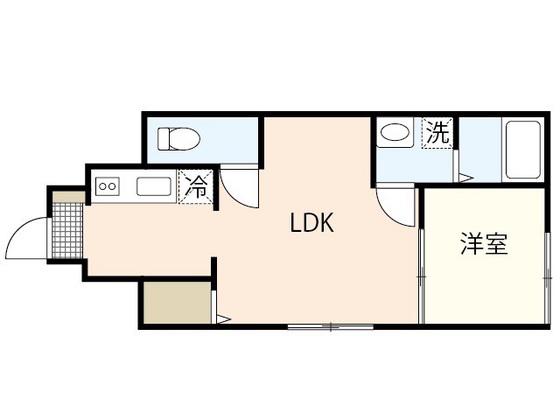 PABLO戸坂 A棟(1LDK/1階)の間取り写真