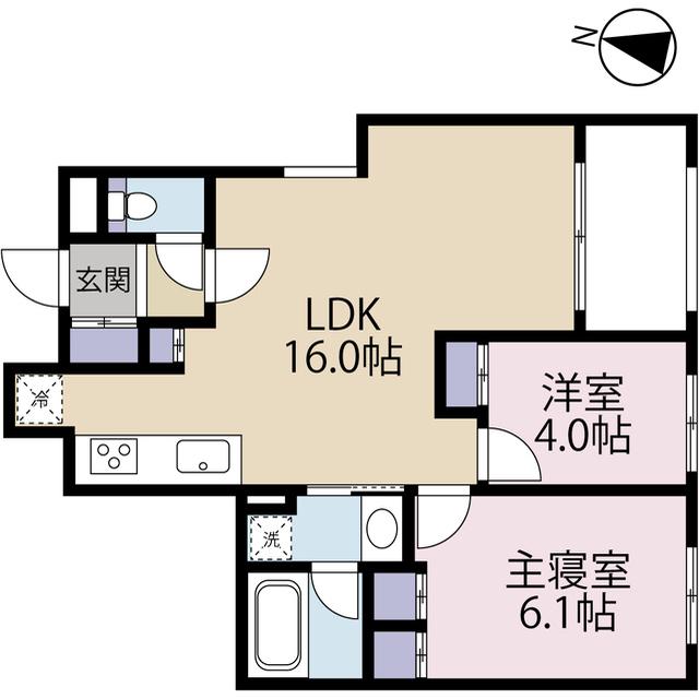 RESIDENCE MOTOMACHI(2LDK/4階)の間取り写真