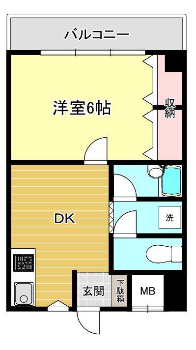 サンファミリー豊岡(1DK/7階)の間取り写真