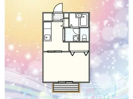 ヴィラ百合丘A(1K/2階)の間取り写真