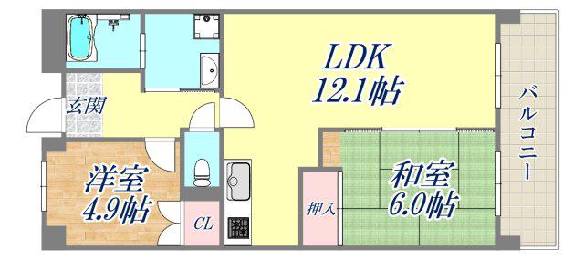 西宮エバーグリーン(3LDK/1階)の間取り写真